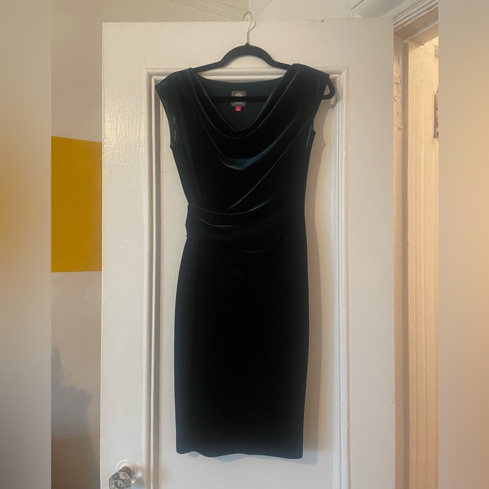 Vince Camino green velvet dress